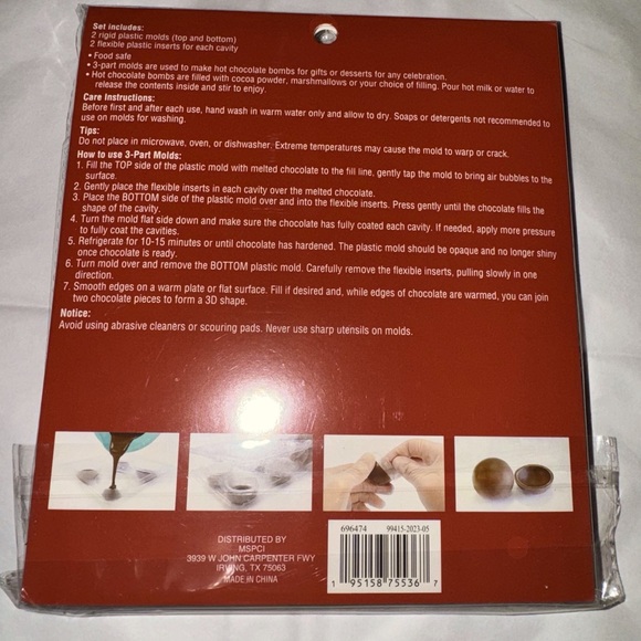 NWT 3 part chocolate mold for fillable designs - pumpkin 🎃 shape - Picture 2 of 2